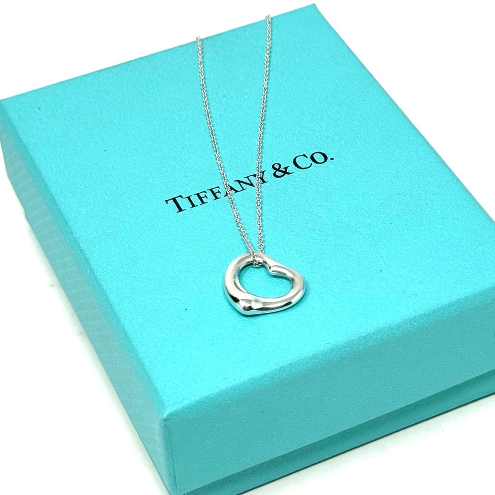 Authentic Tiffany & CO. Elsa Peretti Small Size Open Heart Neck… - Picture 11 of 15
